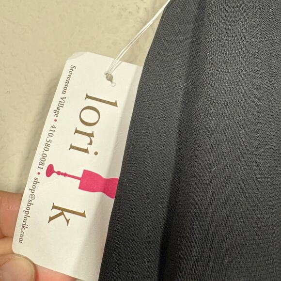 Elliott Lauren 6 Lori K Knee Length Skirt Draped Black Flared Handkerchief Hem - Picture 6 of 8